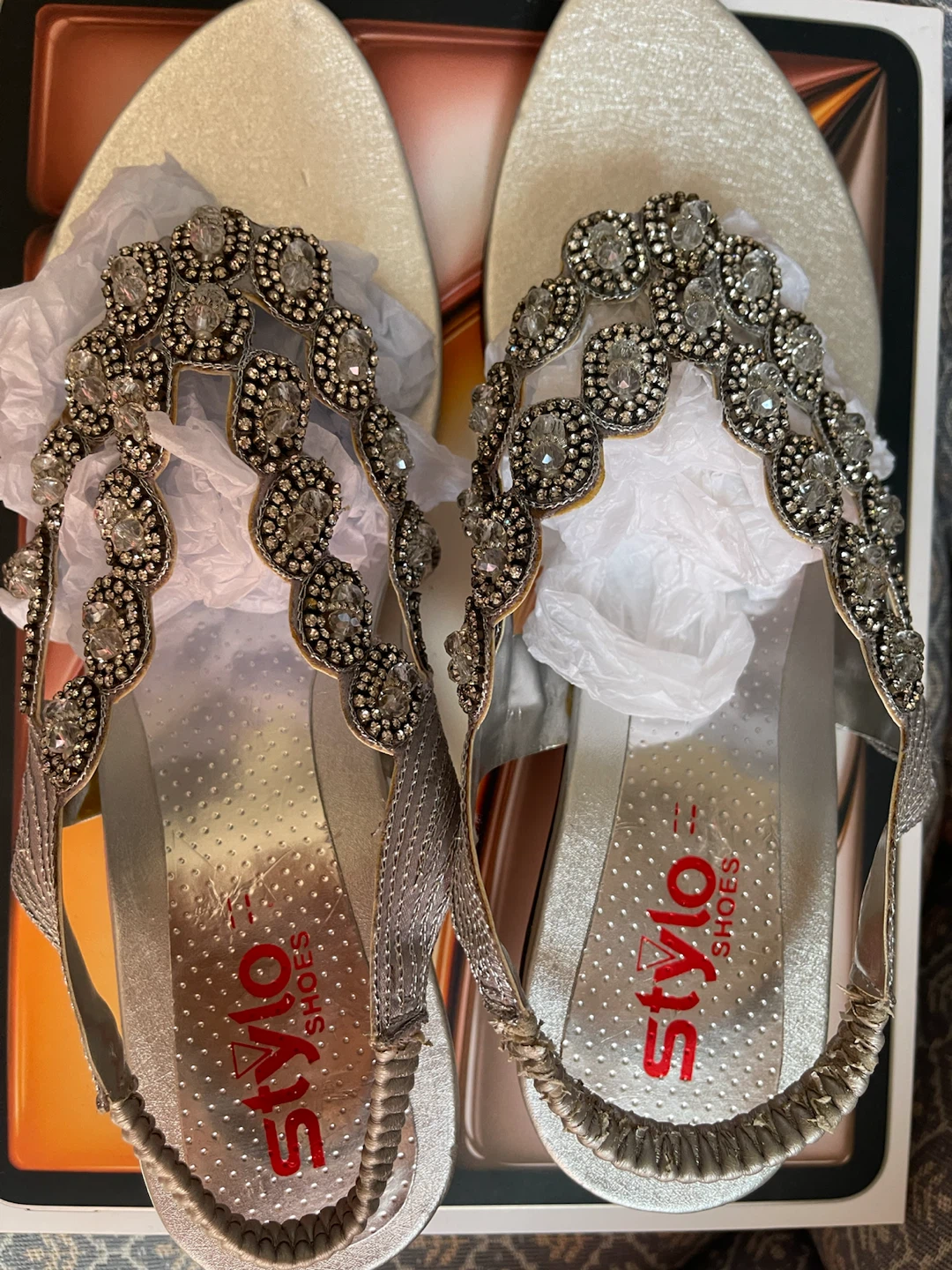 Silver Embellished Sandals - photo 4