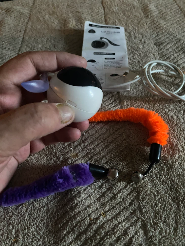 Cat Football Toy with Interactive Worm Attachment - photo 4
