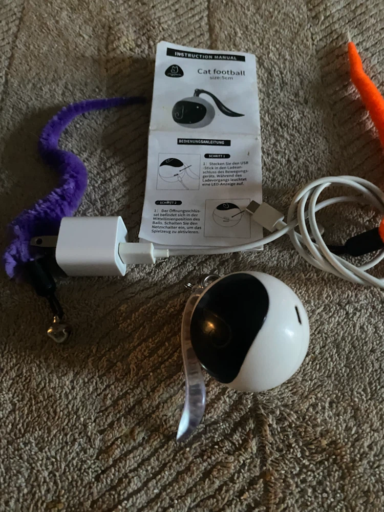 Cat Football Toy with Interactive Worm Attachment - photo 5