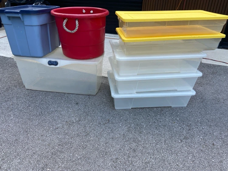 $10 Assorted Storage Bins and Tub