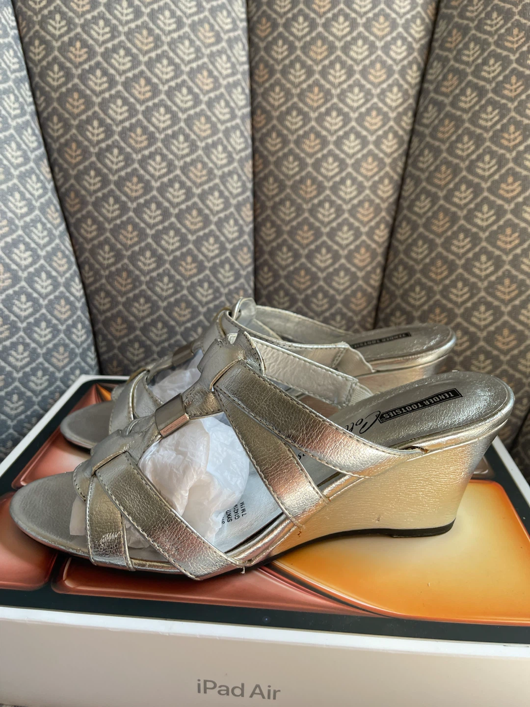 Silver Wedge Sandals size 7