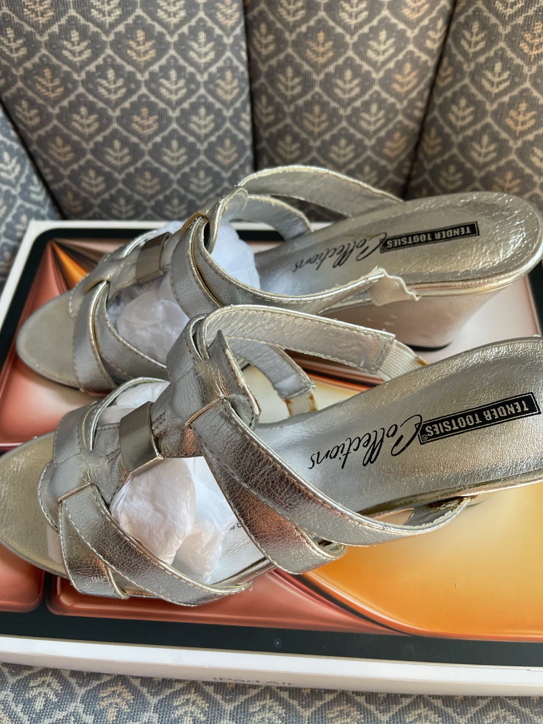 Silver Wedge Sandals size 7 - photo 4
