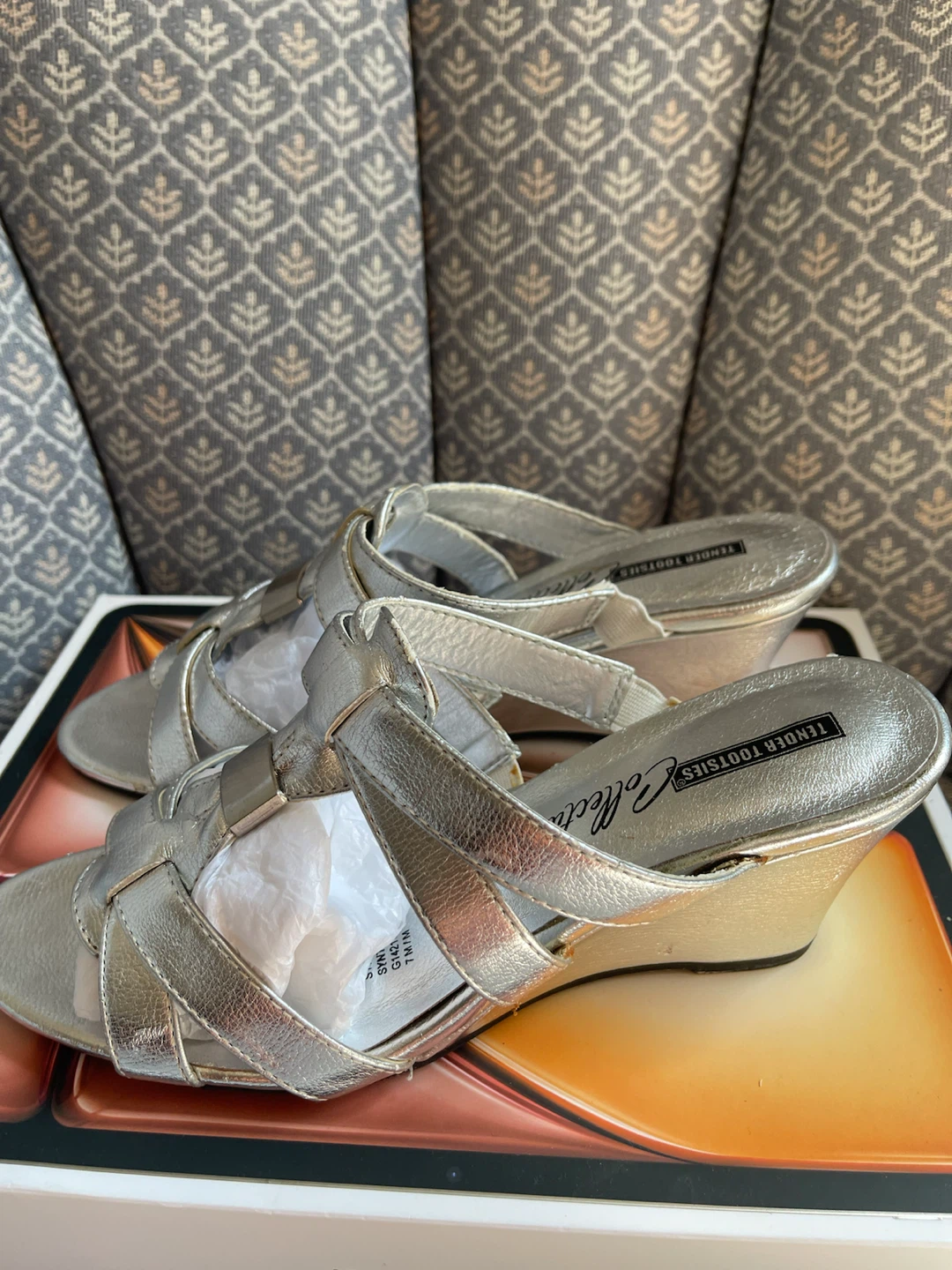 Silver Wedge Sandals size 7 - photo 5