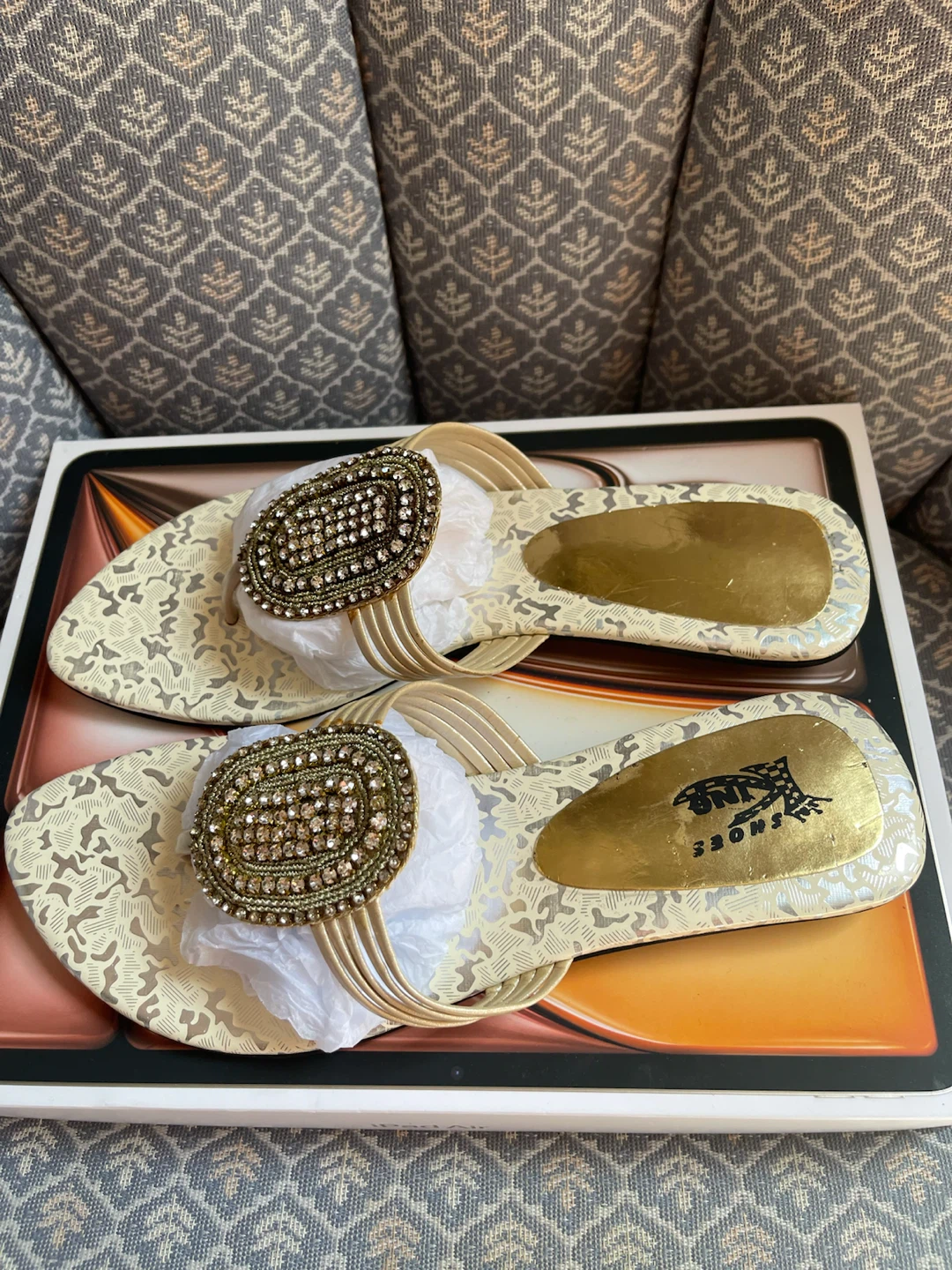 Women's Embellished Flip Flops size 7