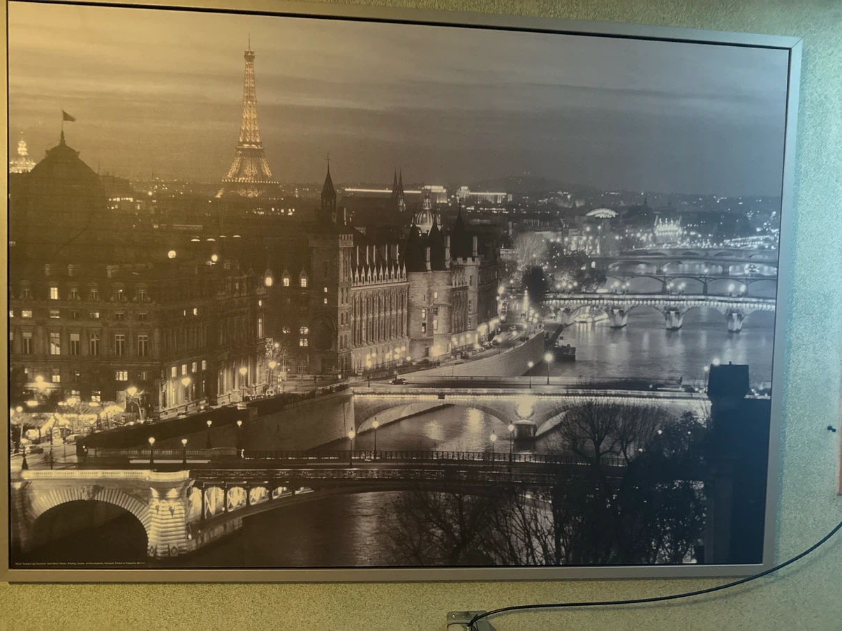 Parisian Nightscape Wall Art with Eiffel Tower