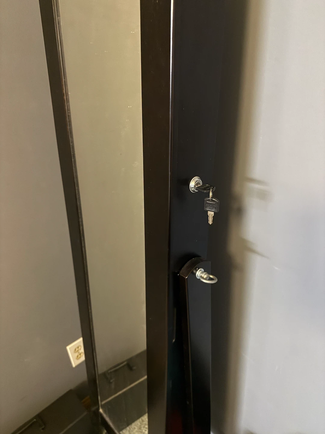 Black Jewellery Cabinet with Mirror