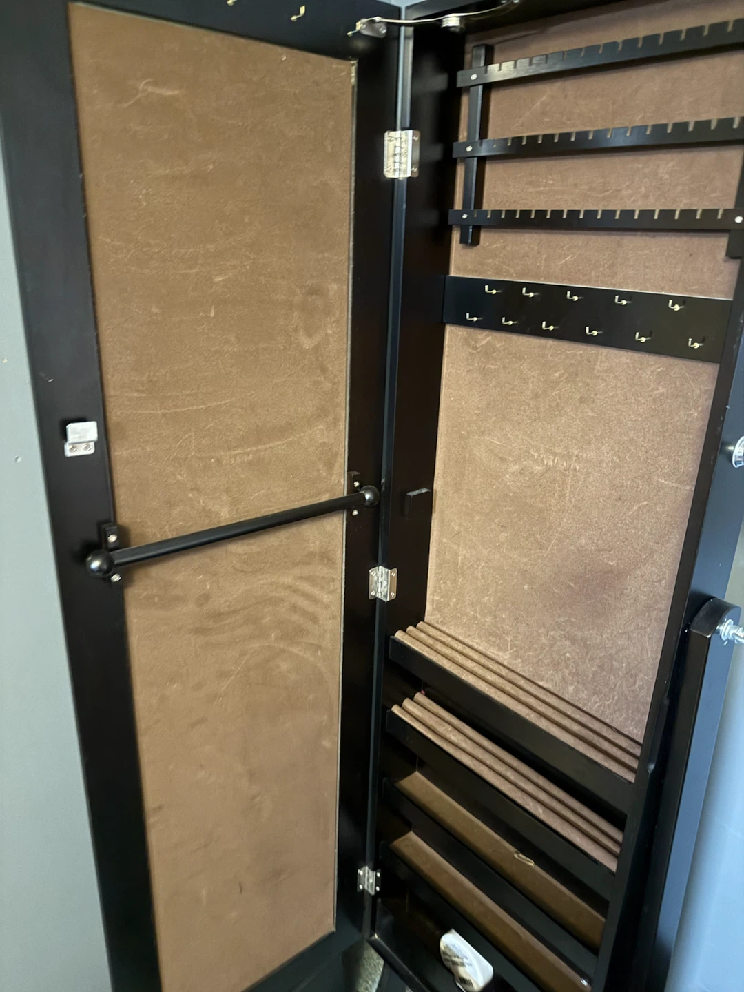 Black Jewellery Cabinet with Mirror - photo 2