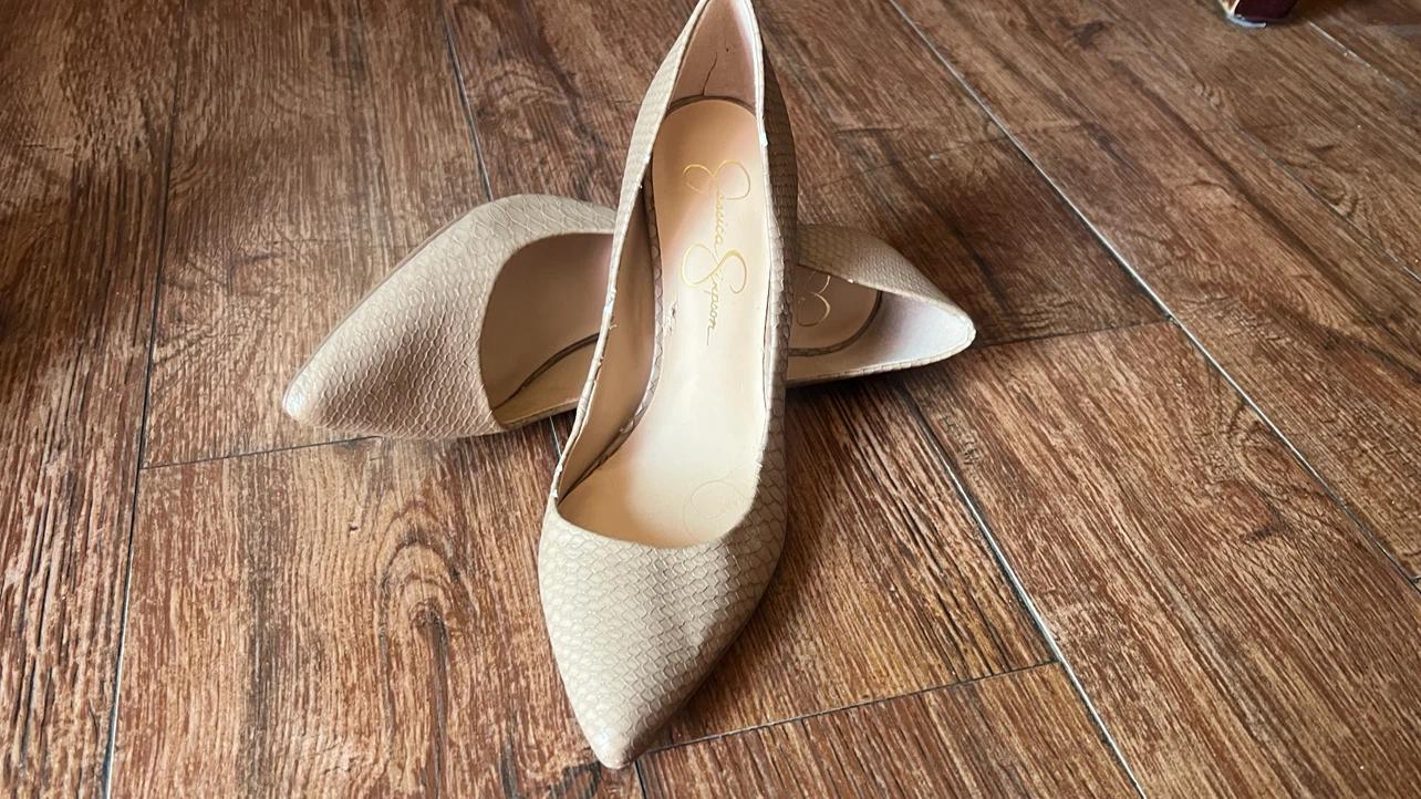 FREE FREE FREE Jessica Simpson Women's Tan Snake Print Heels