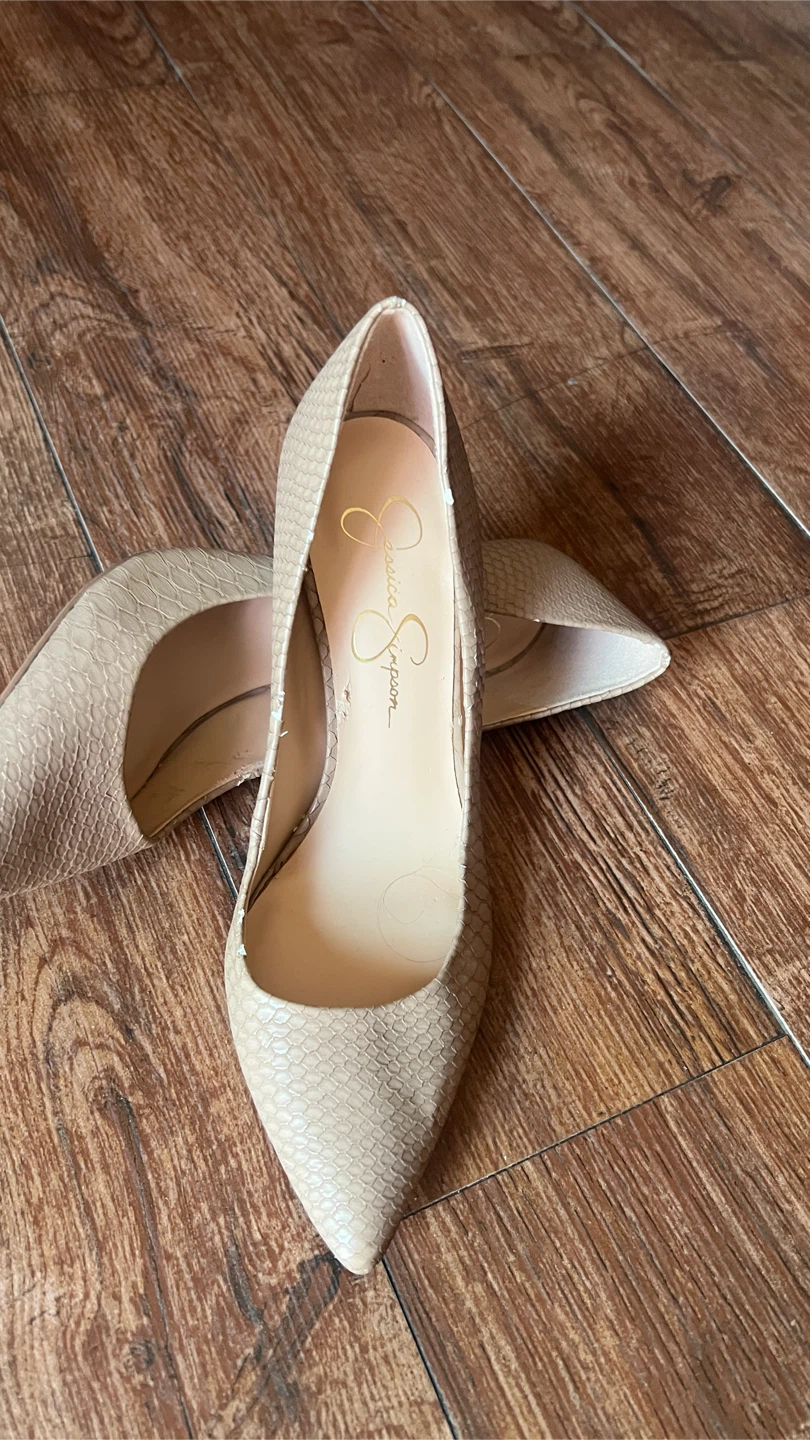 FREE FREE FREE Jessica Simpson Women's Tan Snake Print Heels - photo 2