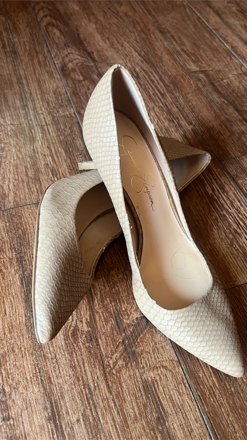 FREE FREE FREE Jessica Simpson Women's Tan Snake Print Heels - photo 3