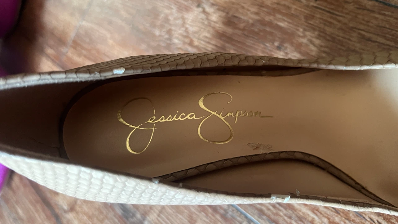 FREE FREE FREE Jessica Simpson Women's Tan Snake Print Heels - photo 5