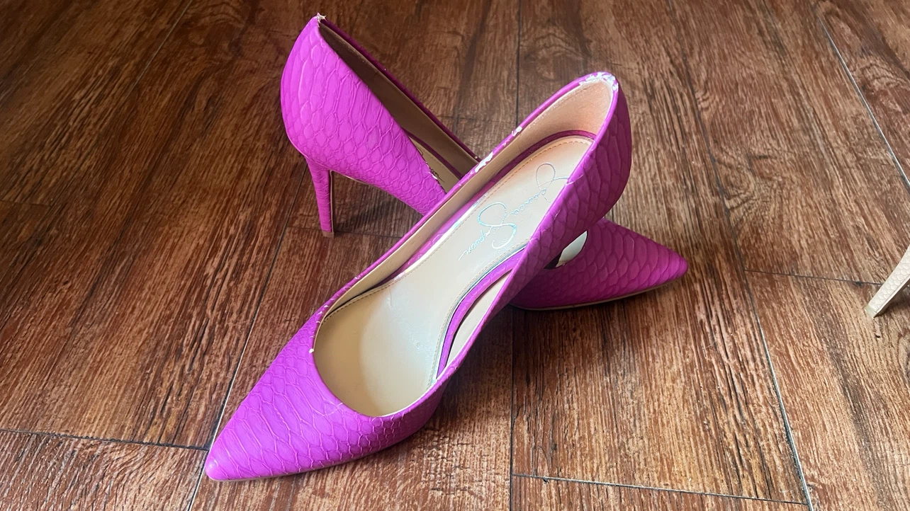 FREE FREE FREE Jessica Simpson Pink Snake Print Heels - photo 2