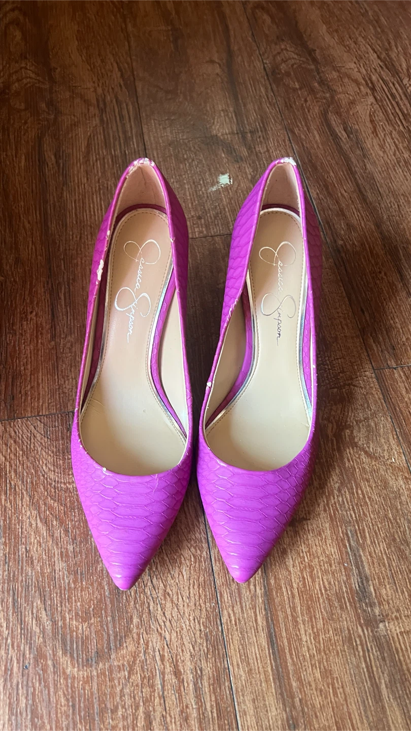 FREE FREE FREE Jessica Simpson Pink Snake Print Heels - photo 4