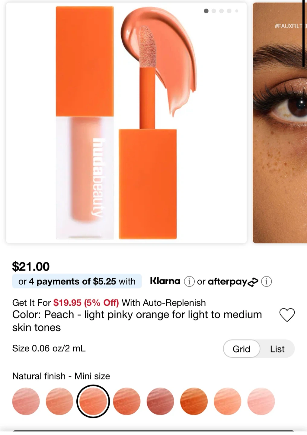 Huda Beauty Color Corrector Peach Mini Size 2 mL - photo 4