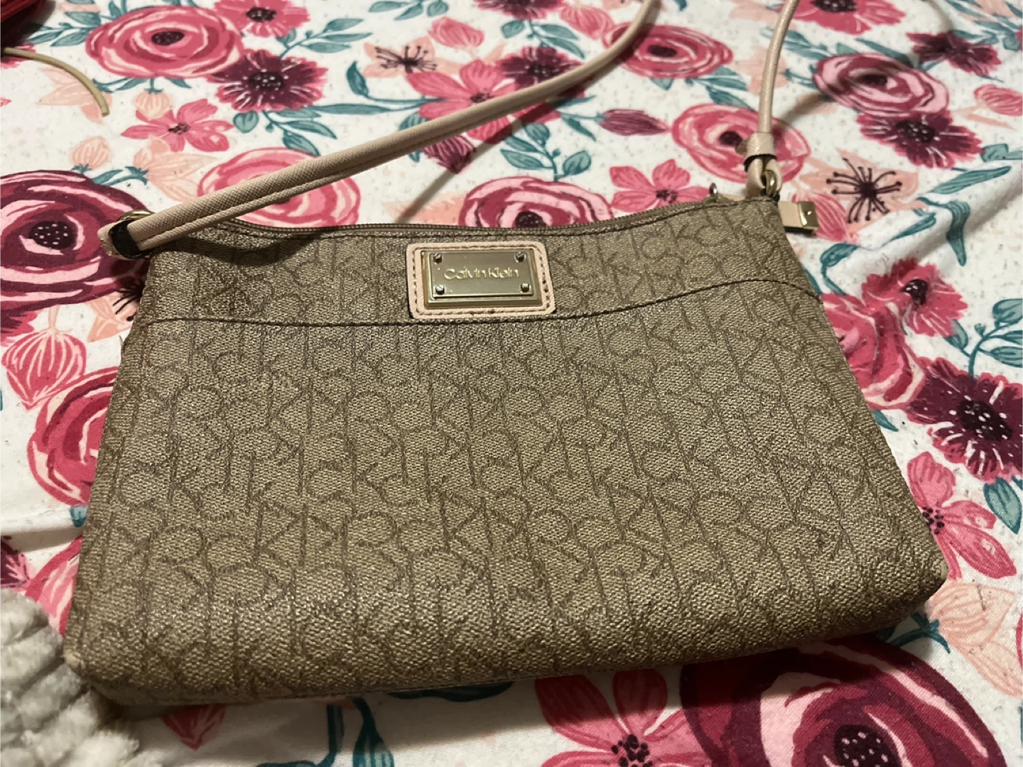 Calvin Klein Brown Monogram Crossbody Bag