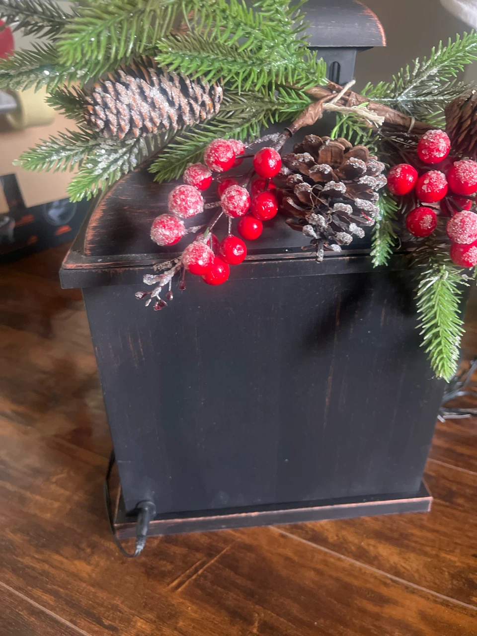 Decorative Christmas Lantern with Faux Fireplace - photo 3