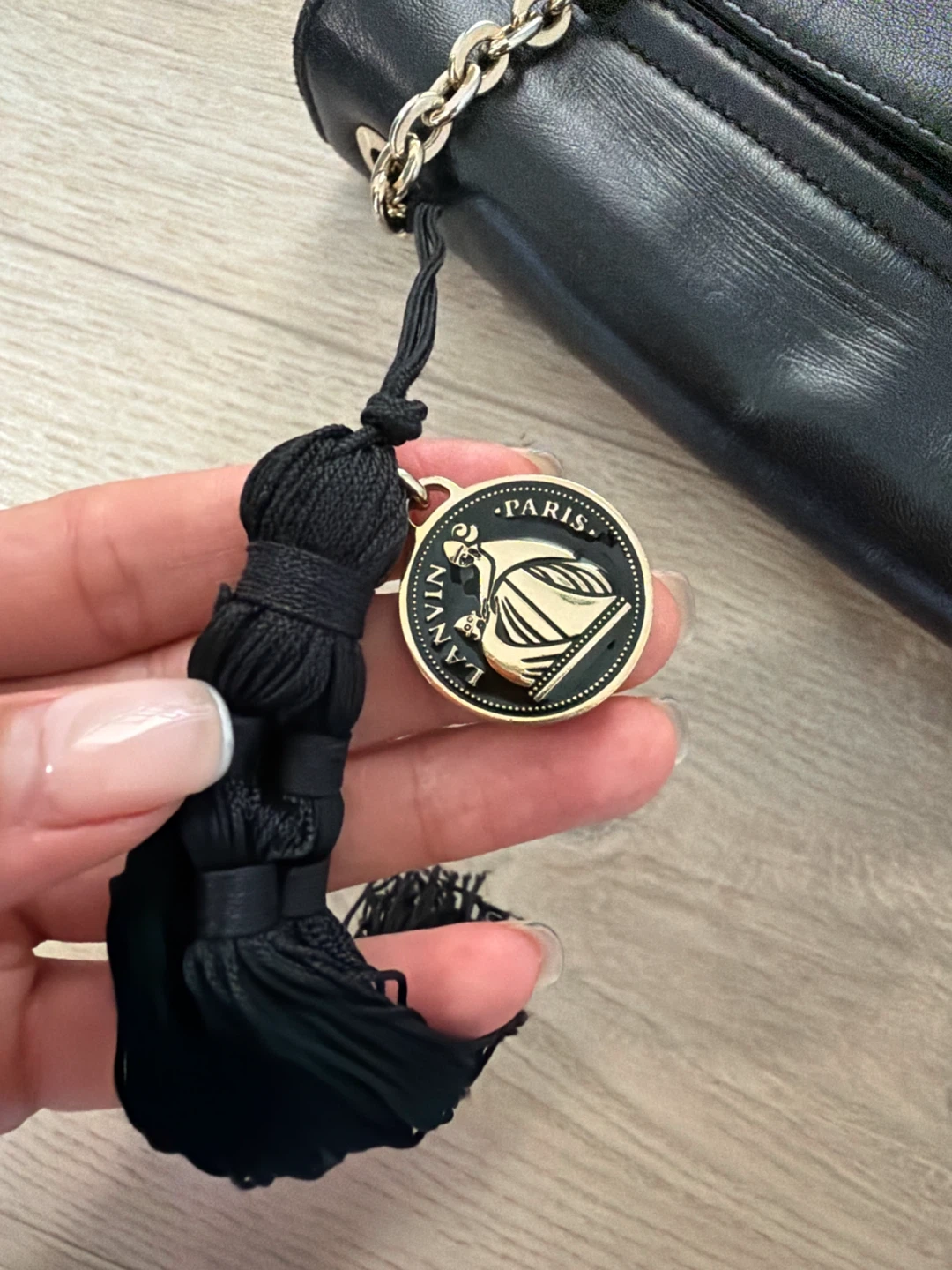 LANVIN Black Leather Small Sugar Bag with Tassel Charm - photo 5