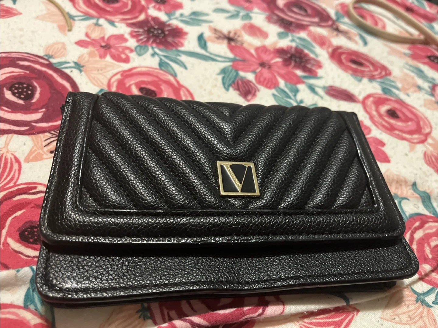 Victoria's Secret Black Quilted Wallet
