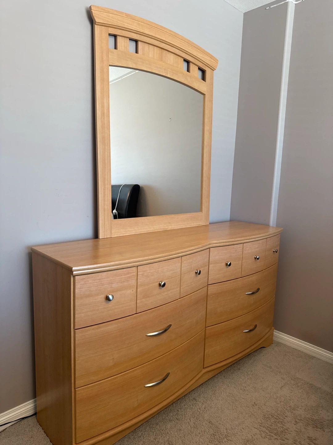 Wooden Dresser with Mirror