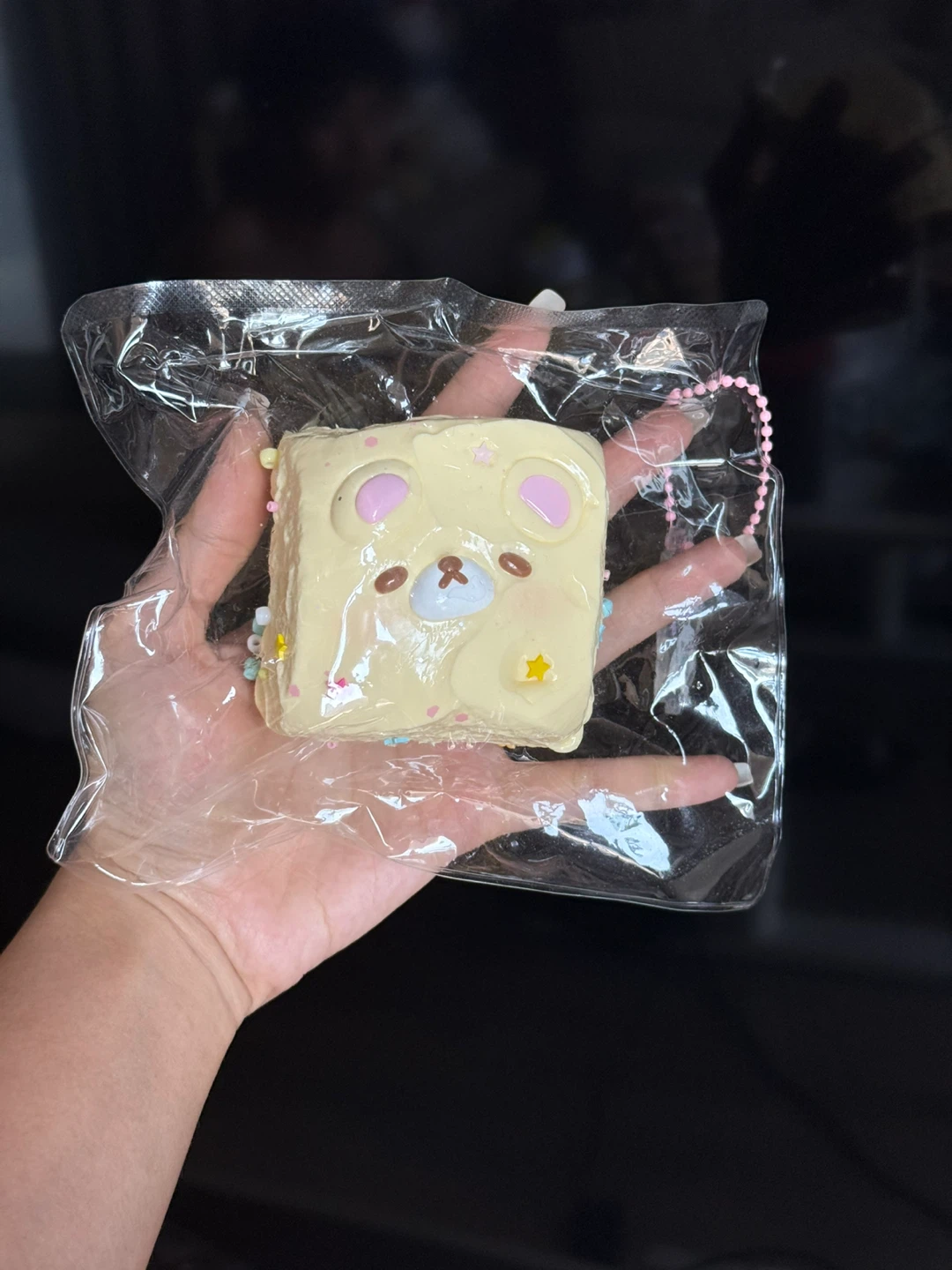 Kawaii Cream Square Squishy Toy with Keychain