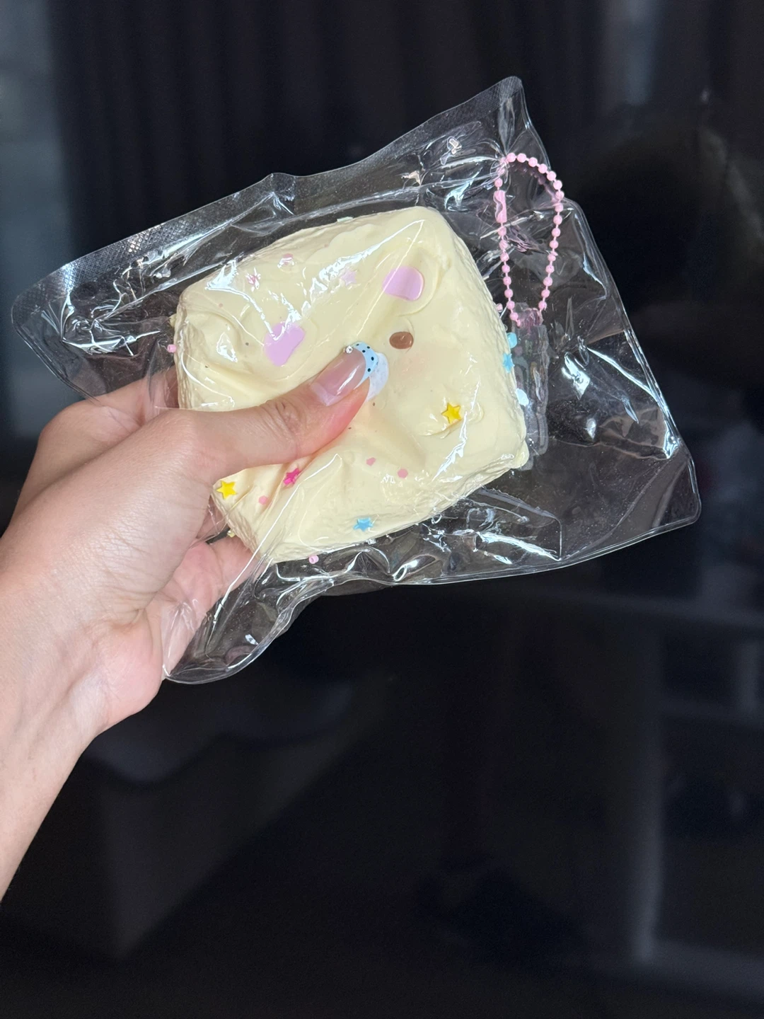 Kawaii Cream Square Squishy Toy with Keychain - photo 2