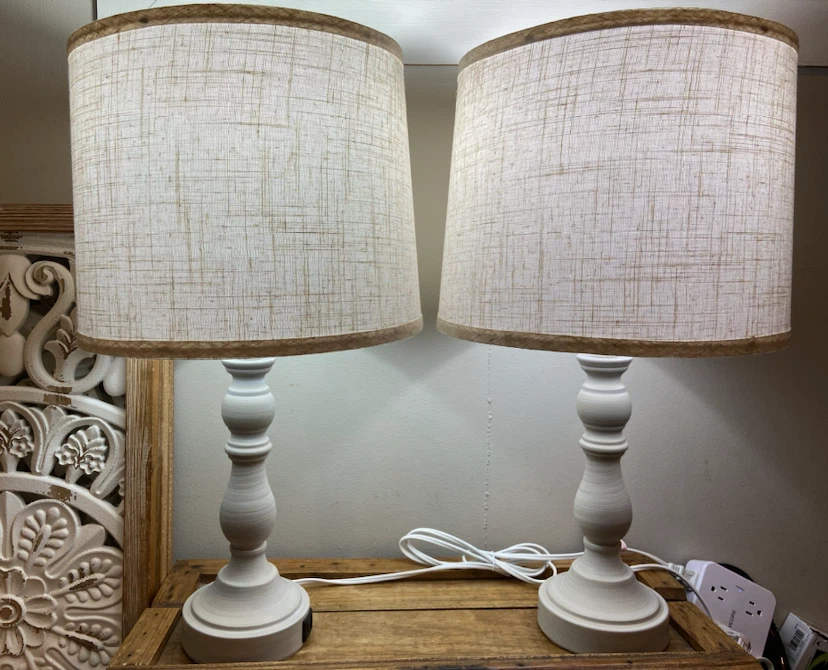 New Farmhouse Table Lamps Set of 2 with USB Charging Port