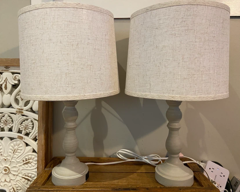 New Farmhouse Table Lamps Set of 2 with USB Charging Port - photo 2