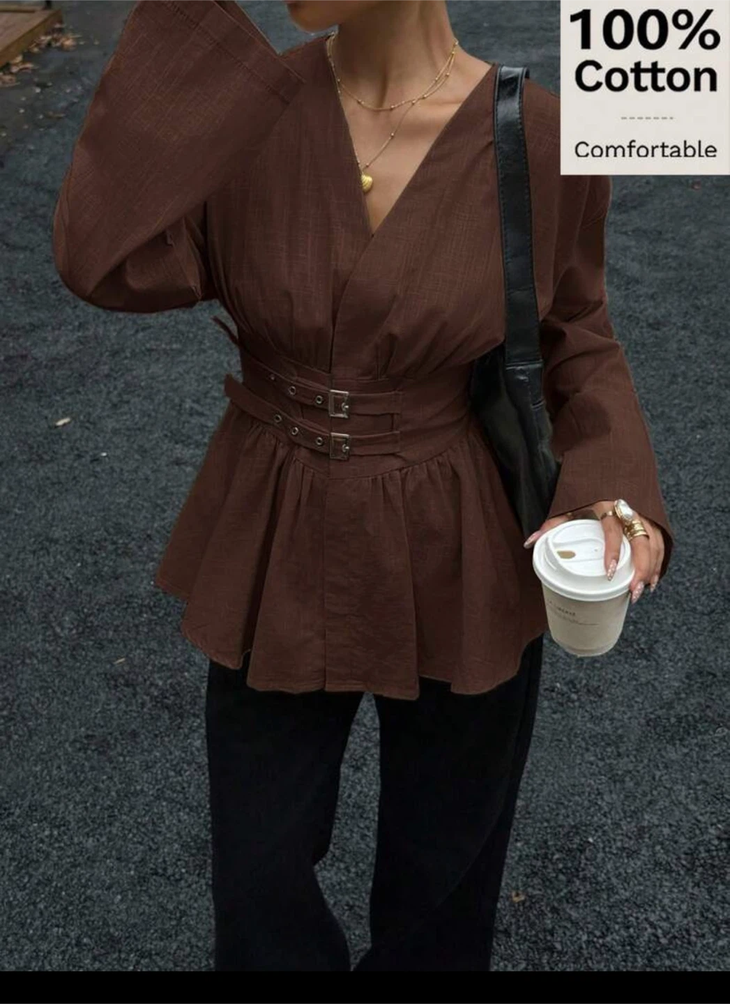 Brown professional top