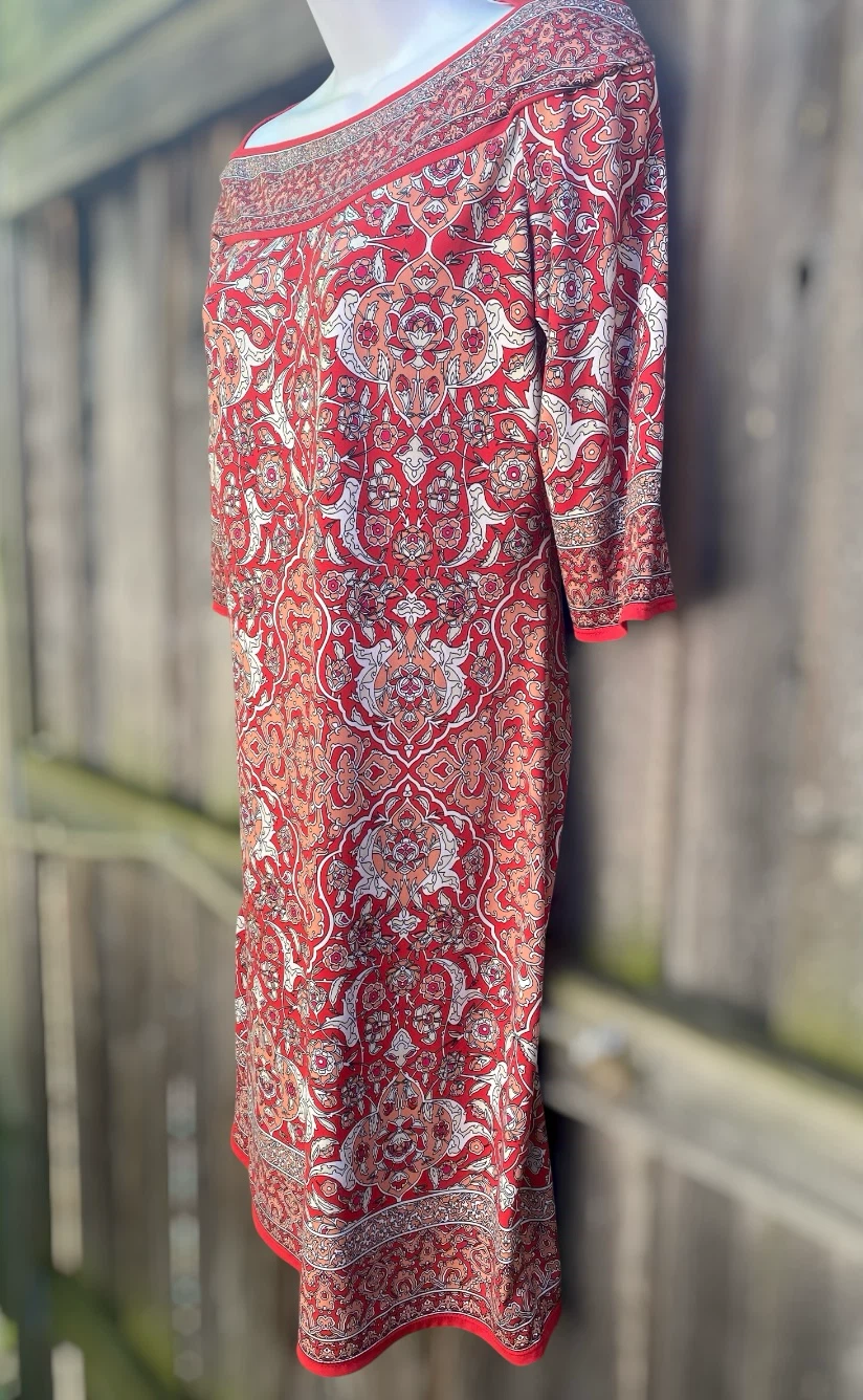 Max Studio Red Patterned Dress,Size Medium - photo 3