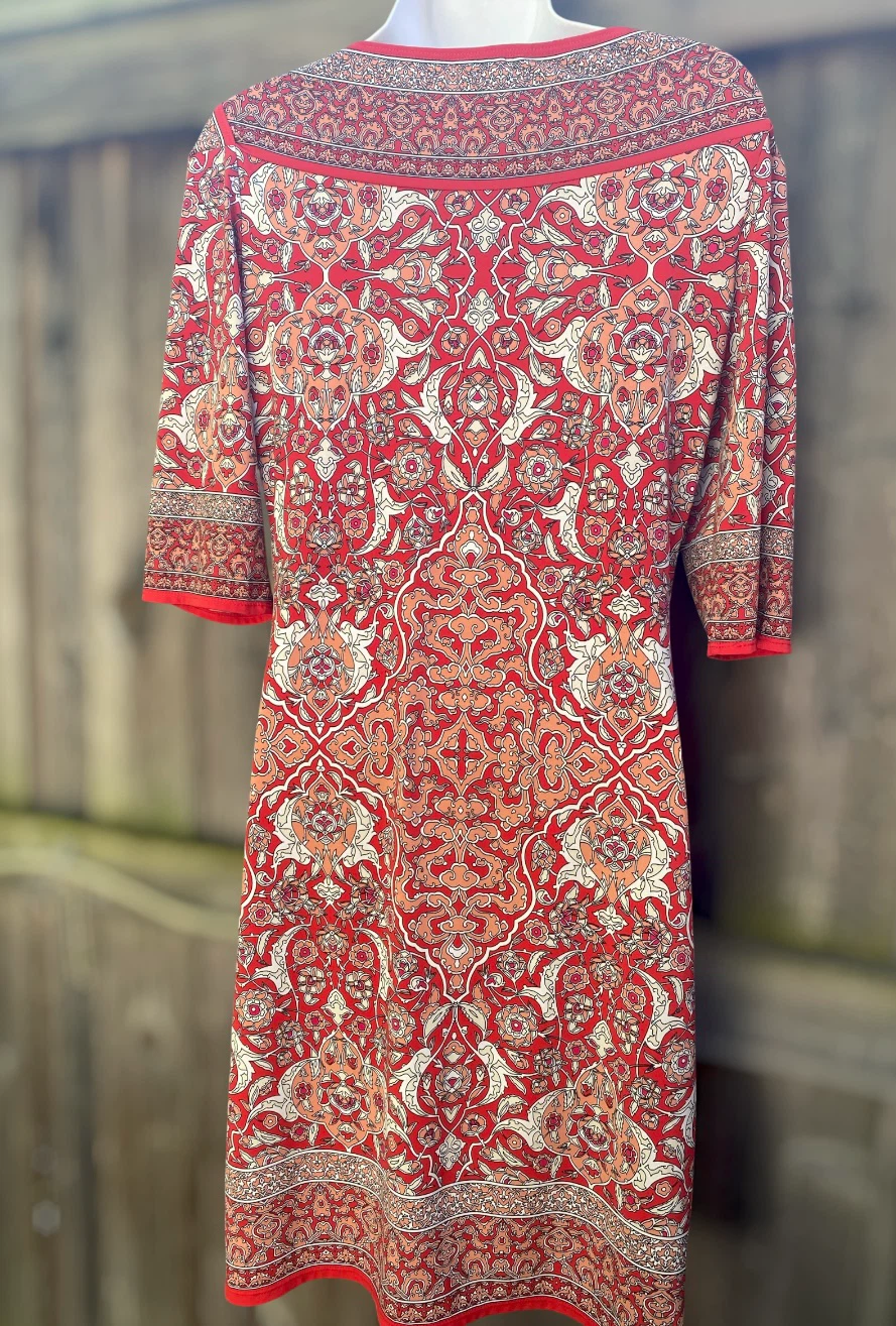 Max Studio Red Patterned Dress,Size Medium - photo 5