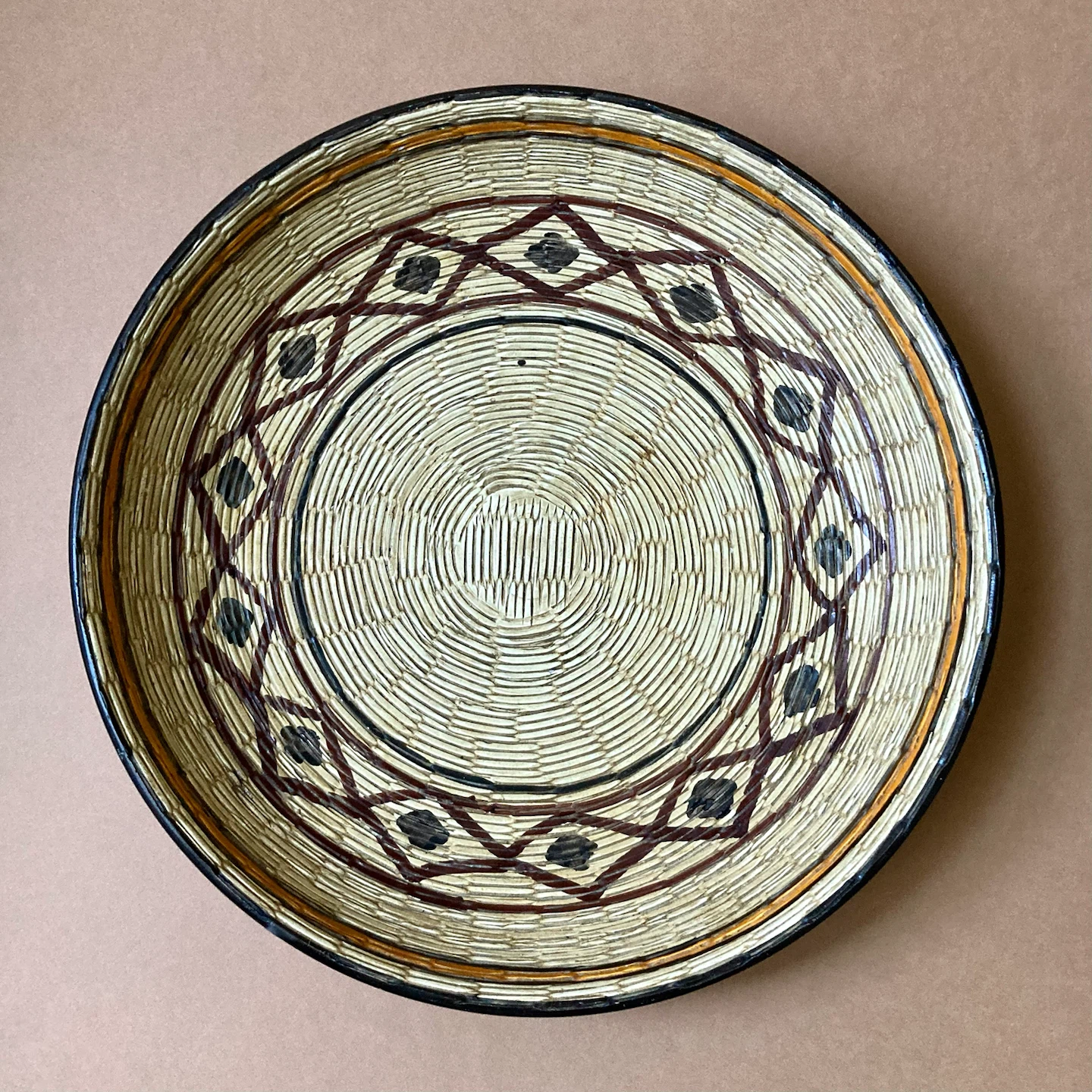 Rare MCM Bitossi Ceramic  Basket Weave Design Large Bowl - photo 3