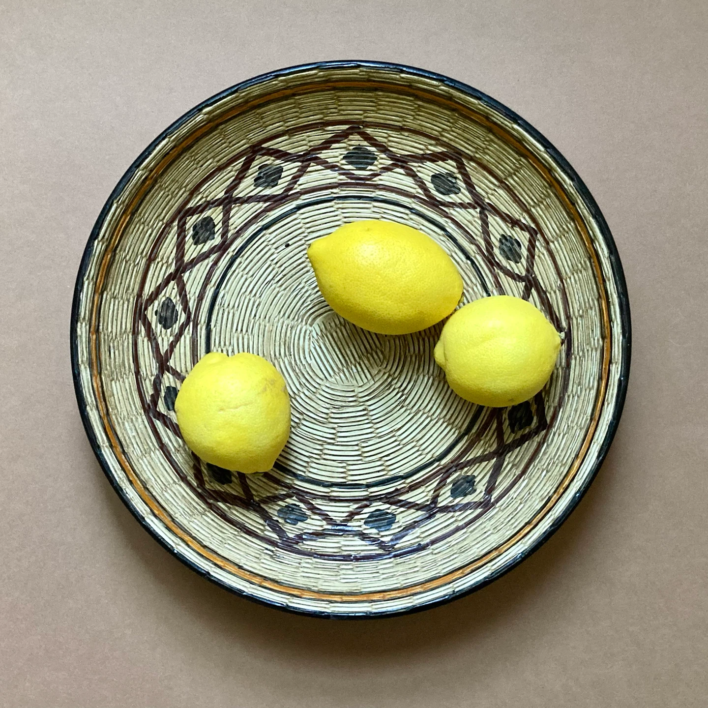 Rare MCM Bitossi Ceramic  Basket Weave Design Large Bowl