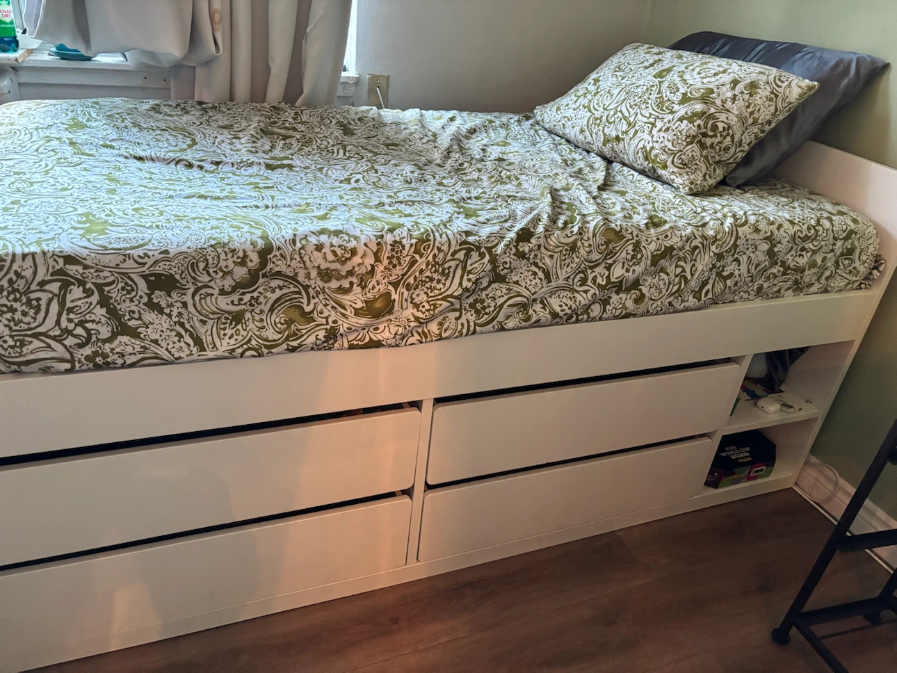 IKEA SLÄKT Twin Bed Frame with Storage in White - photo 4