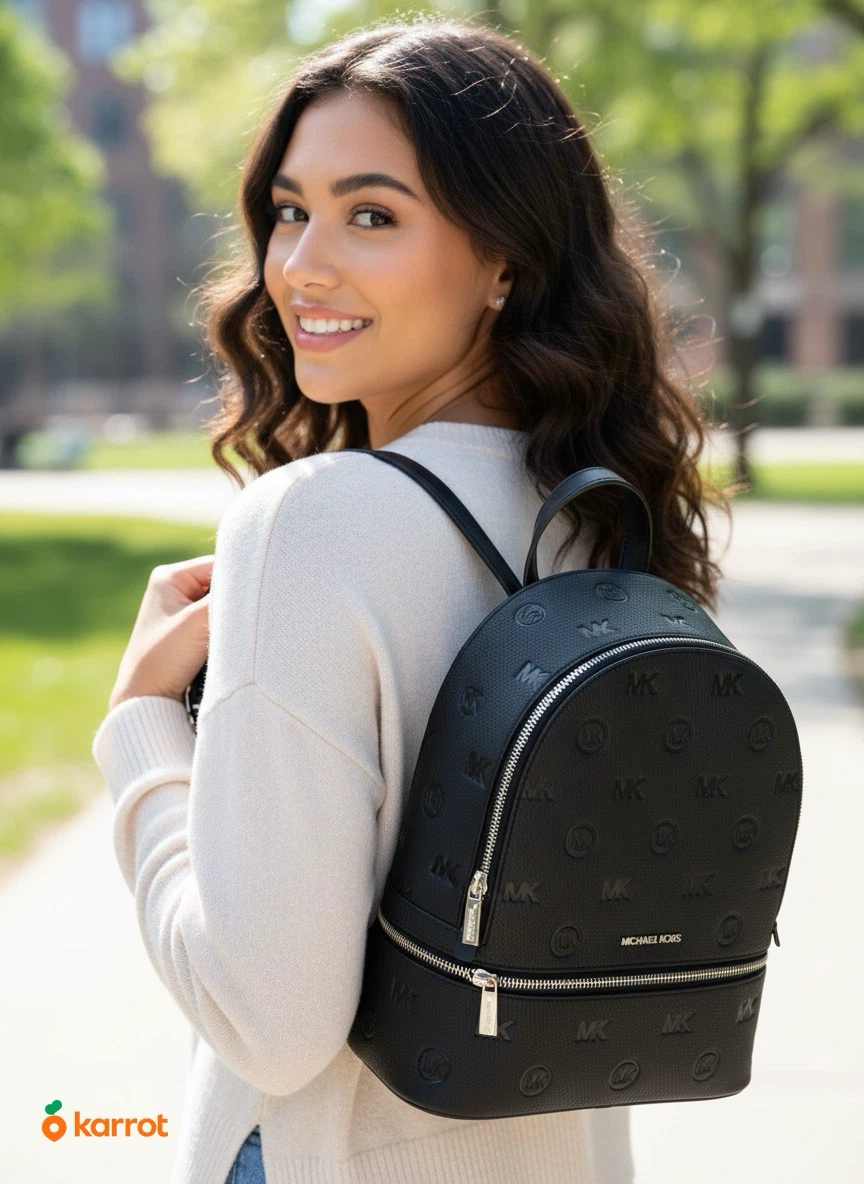 Michael Kors Black MK Logo Backpack - photo 3