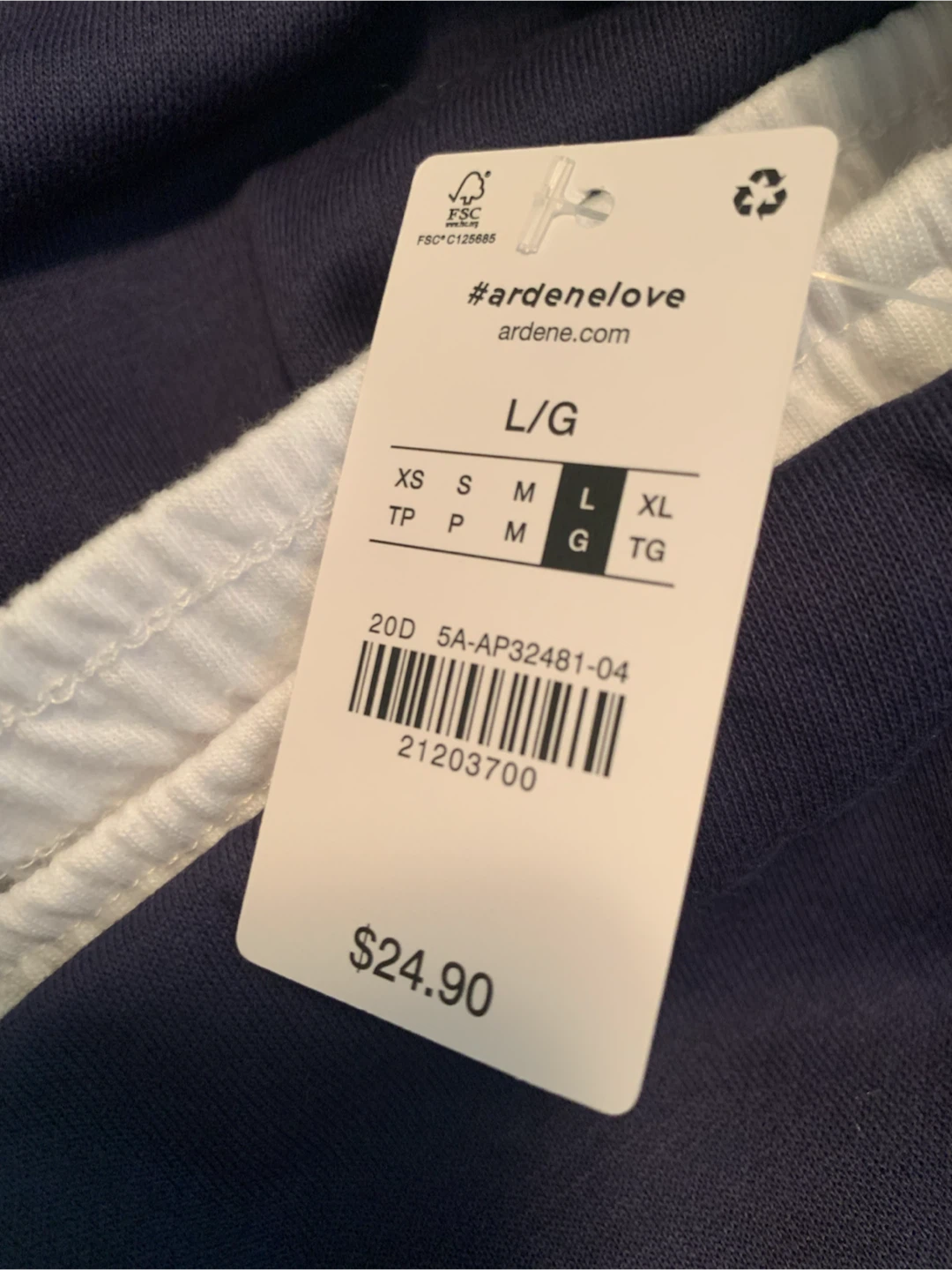 BNWT - Ardene Navy Blue Skort with Drawstring (Size Large)