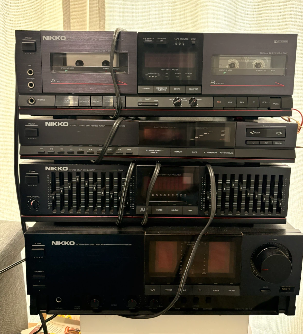 Nikko Stereo System (deck, tuner, equalizer & amp)