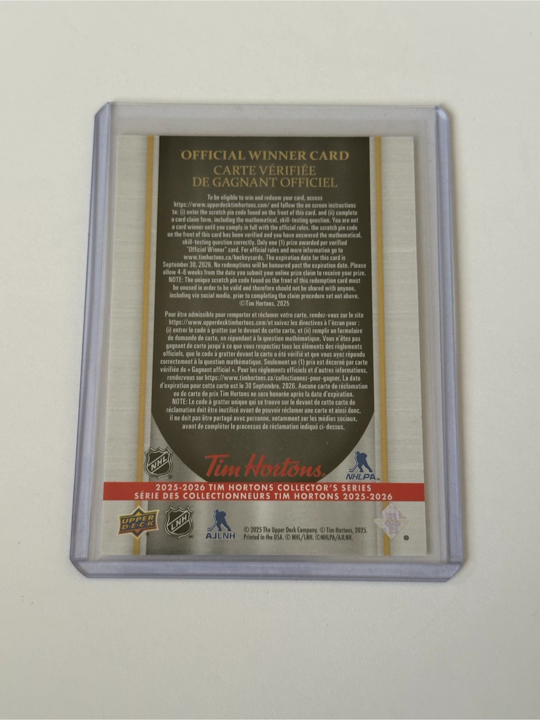 Tim Hortons Trevor Zegras NHL Jersey Relics Card - photo 2
