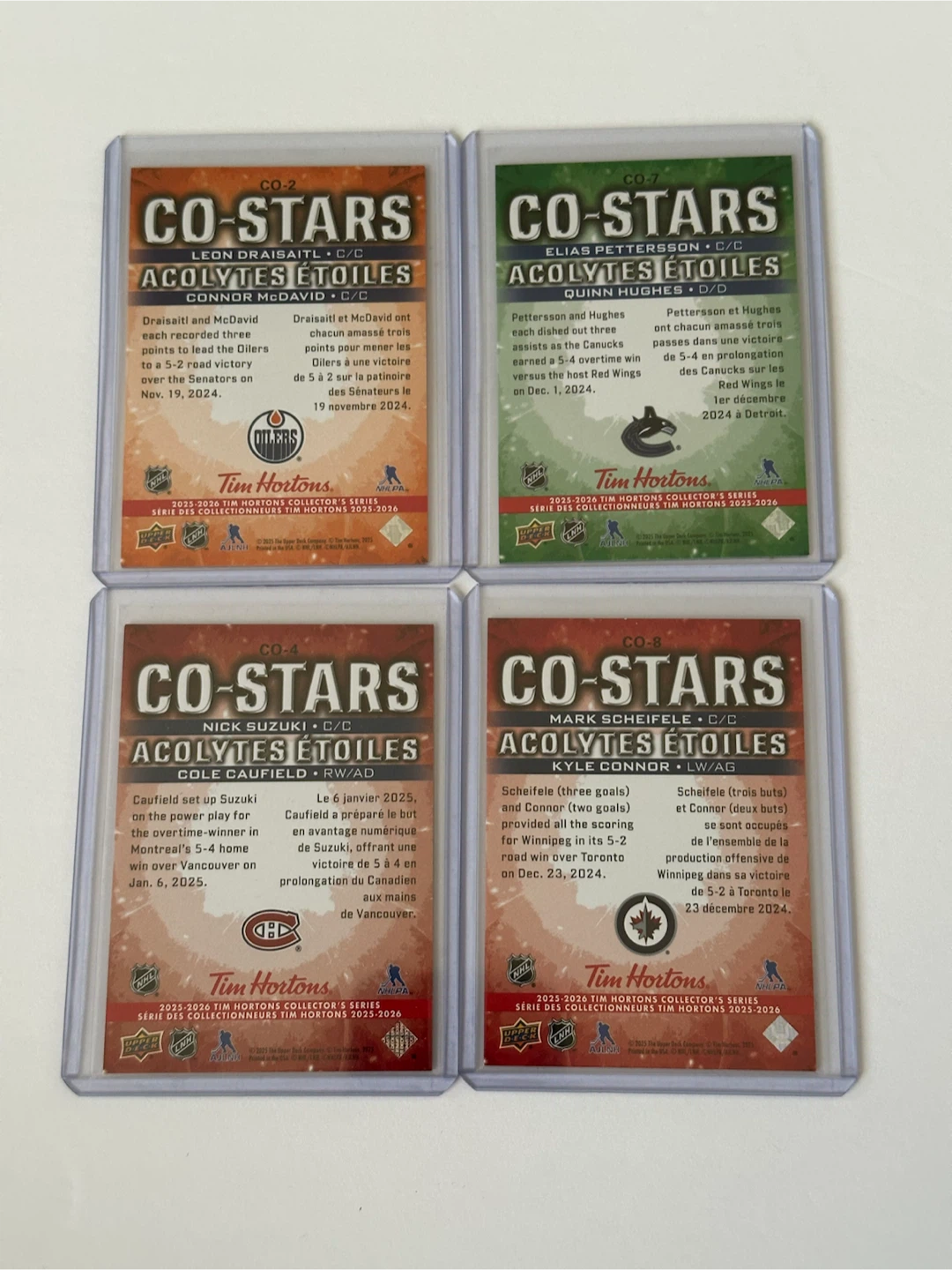 Tim Hortons NHL "Co-Stars" Trading Cards (4 cards) - photo 2
