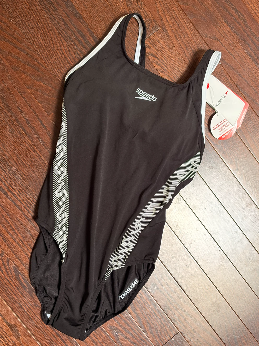 NEW: Speedo Women’s Medium Endurance+ Black One-Piece Swimsuit
