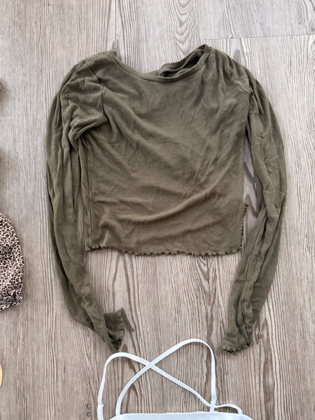 Olive long sleeve top