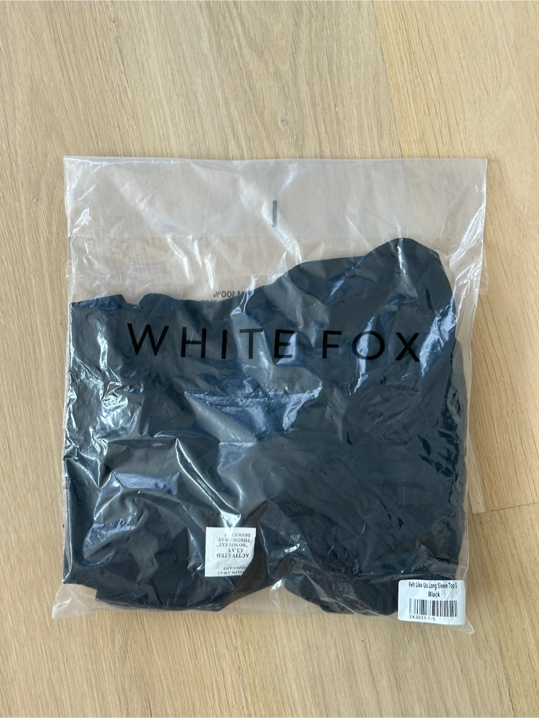 White Fox Long Sleeve Button Up Top Black - photo 5