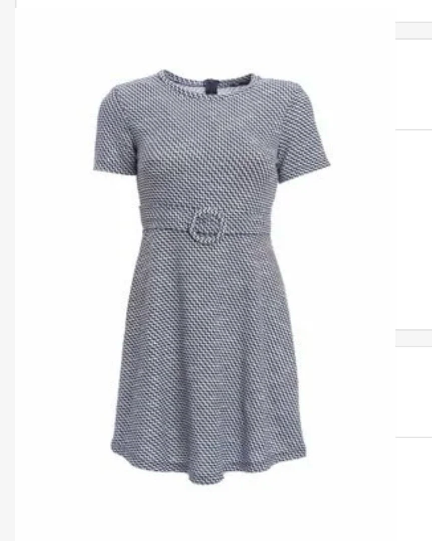 Women's Short Sleeve Dress with Belt