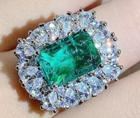 New Emerald plated ring for women
