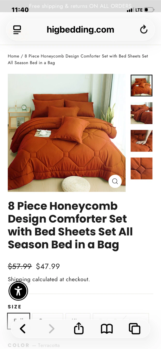 8 PCs king size comforter