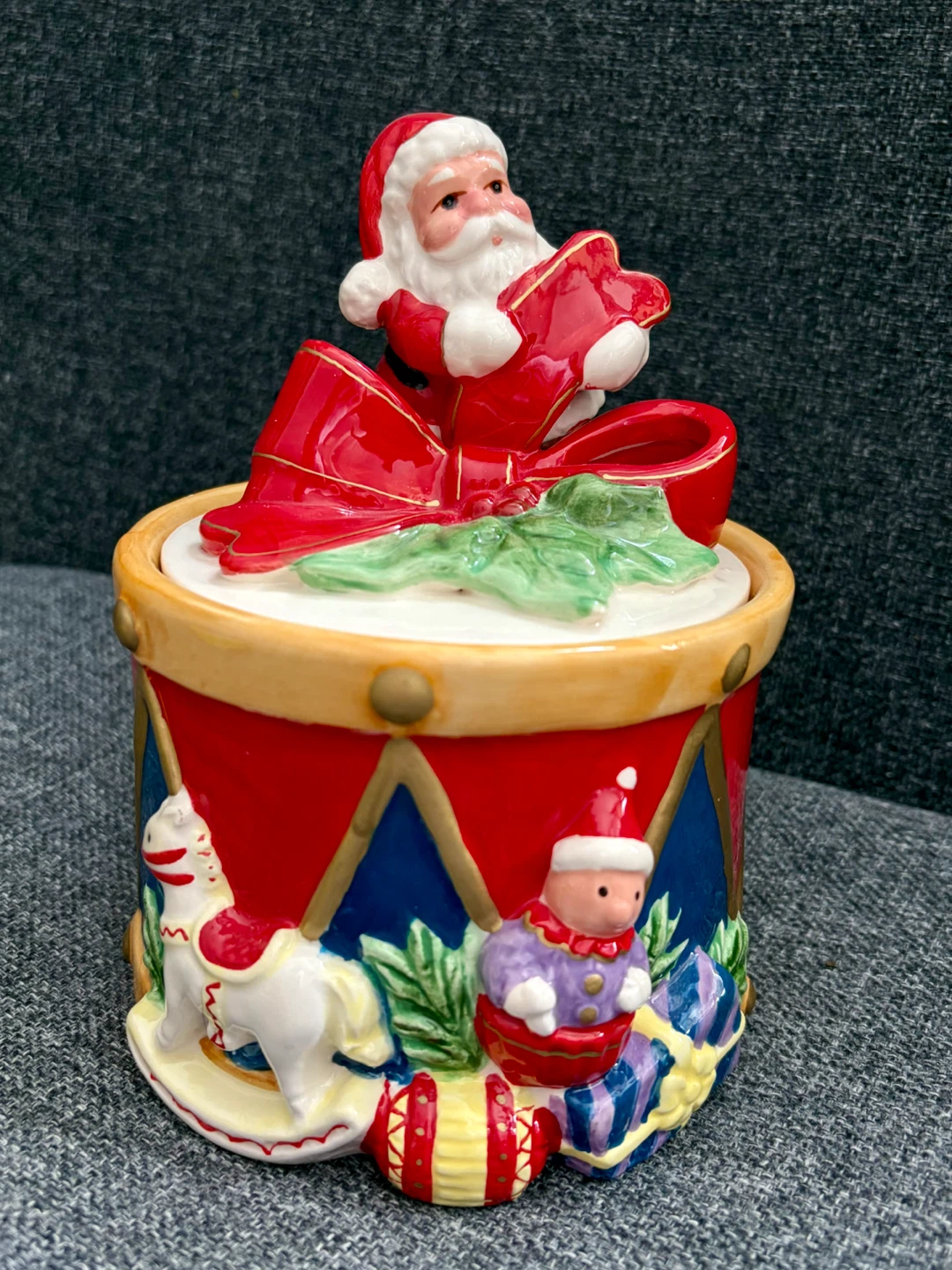 Spode Christmas Memories Santa Drum Container