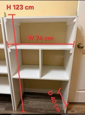 White Tall Bookshelf / Storage Unit - photo 4