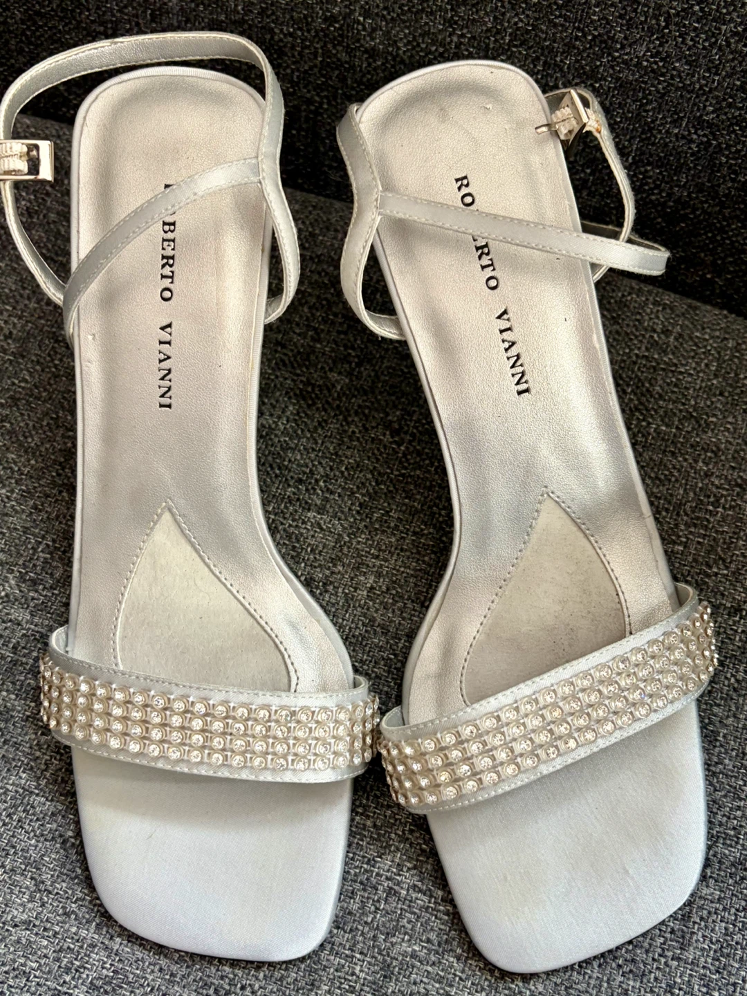 Roberto Vianni Silver Embellished Heels Size 7