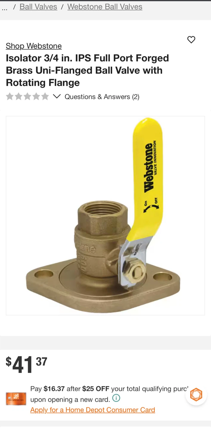 Isolator 3/4 in. IPS Full Port Forged Brass