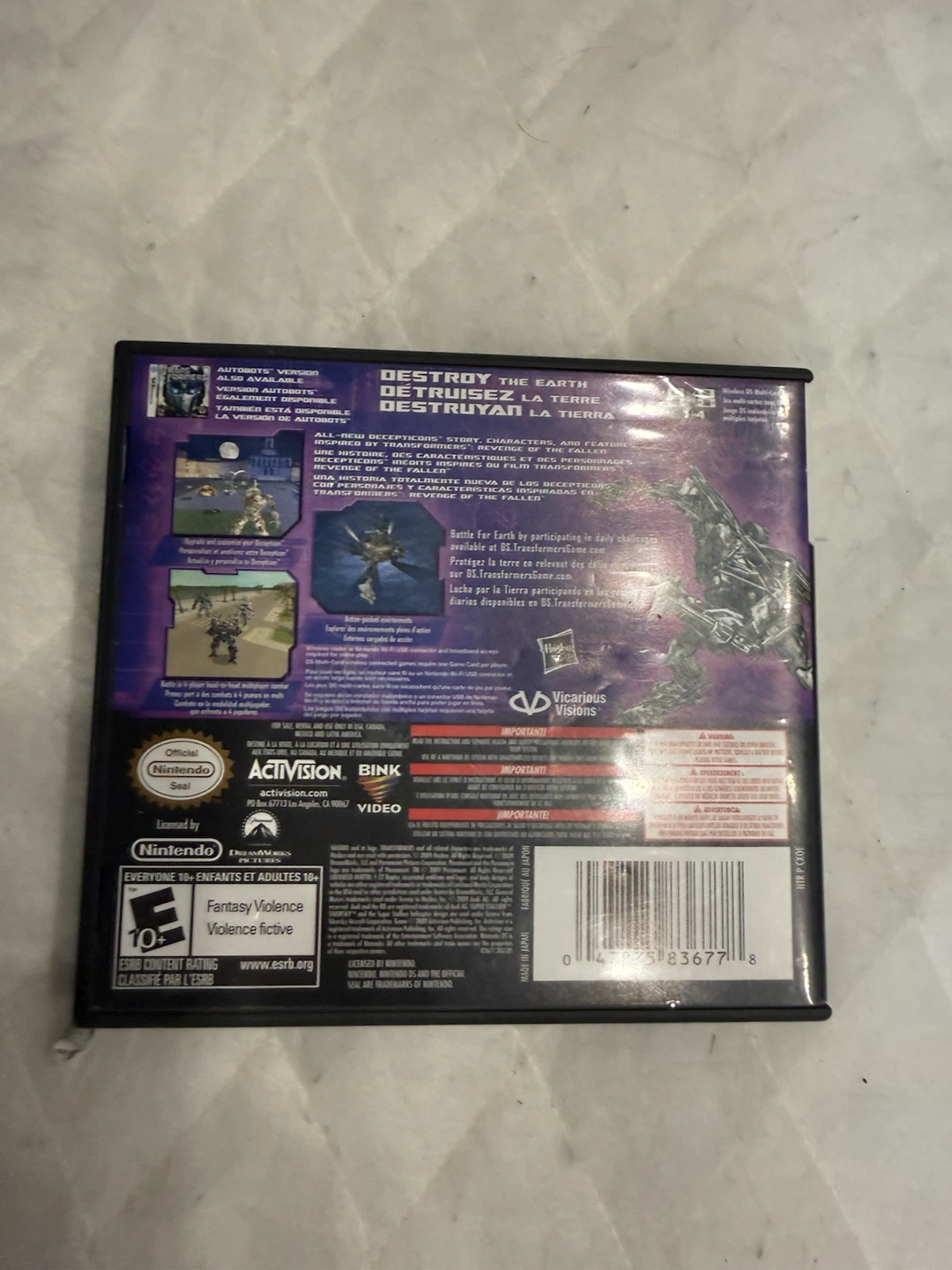 Transformers: Revenge of the Fallen Nintendo DS Game - photo 4