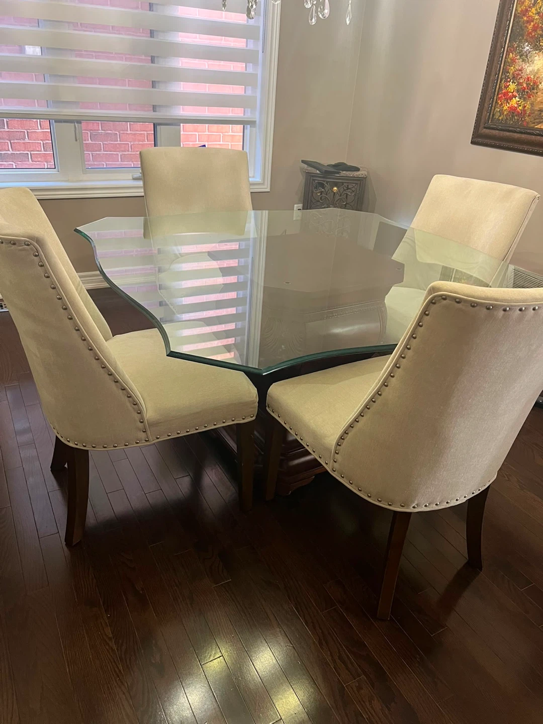 Glass Dining Table with Wooden Base - photo 3